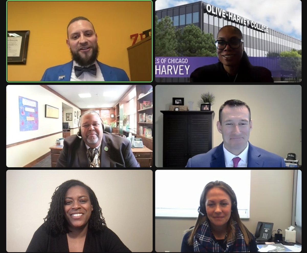 CompleteCollege's tweet image. Dr. Felipe Henao, Dean of Students at @nyit, Kimberly Hollingsworth, Pres. of @ChiCityColleges, @PresidentBaston of @SUNYRockland, @chucklloyd, Pres. of @WMCC__, &amp;amp; CCA Strategy Director @MelanieFHarris1 discussing the impact of student #basicneeds support for the @KYCollaborative