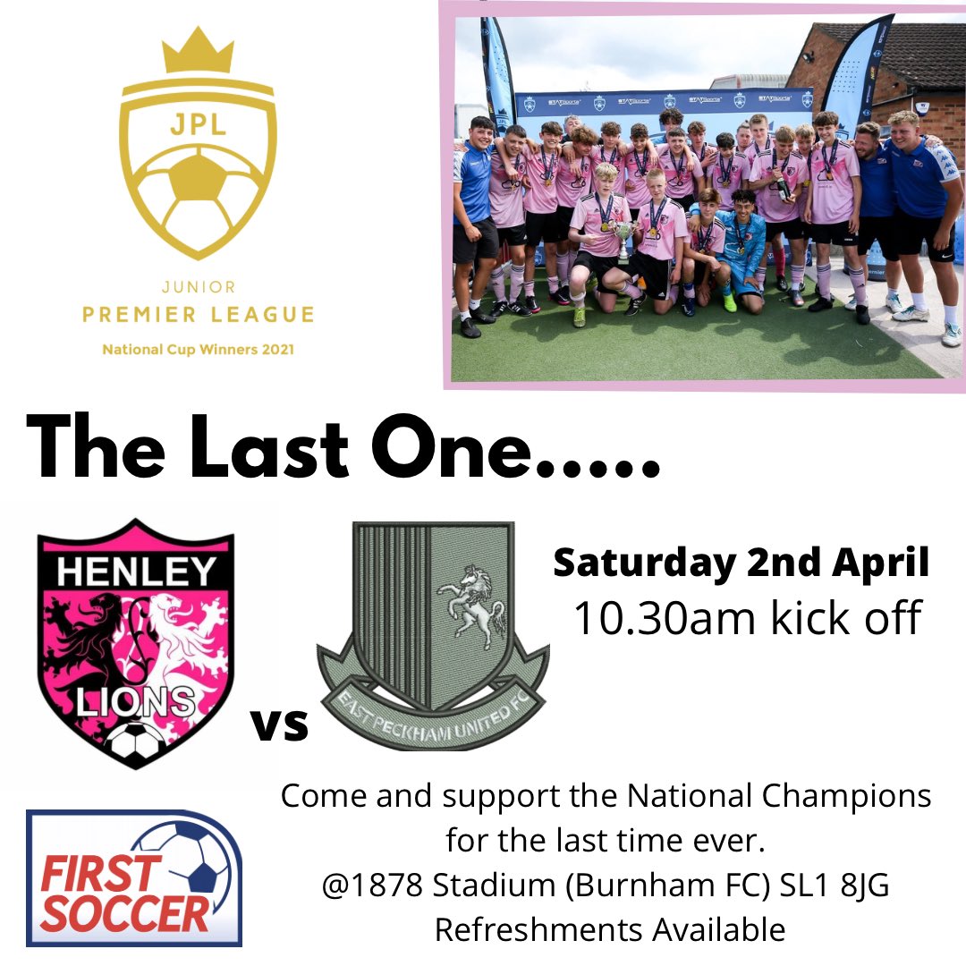 Henley Lions FC (@henleylionsfc) on Twitter photo So on Saturday we say goodbye to the u16โs and the <a href="/jpluk/">Junior Premier League</a> what a ride it has been. National champions x 2 and National Trophy x 1 in 5 years. An incredible story. Players in 23โs and players already within the semi pro game. An England Captain, A pro contract already.. So on Saturday we say goodbye to the u16โs and the <a href="/jpluk/">Junior Premier League</a> what a ride it has been. National champions x 2 and National Trophy x 1 in 5 years. An incredible story. Players in 23โs and players already within the semi pro game. An England Captain, A pro contract already..