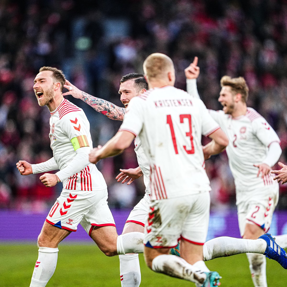 goal's tweet photo. The Denmark squad were so happy after Christian Eriksen's goal 🥺 https://t.co/rN8jJbJqBE