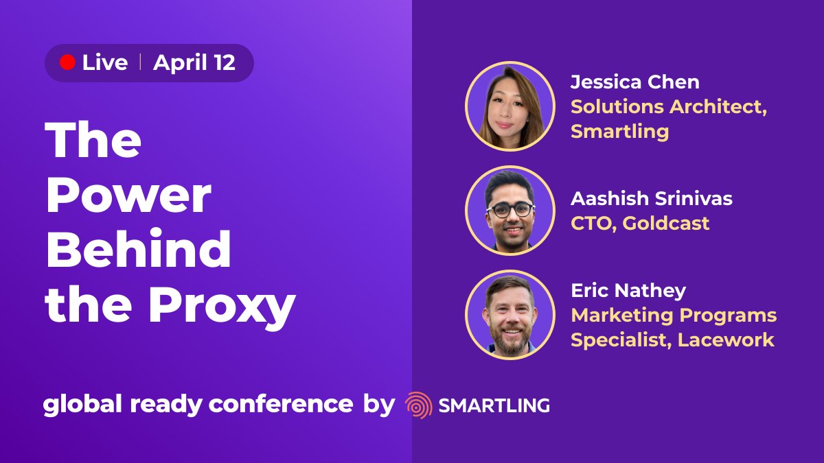 smartling's tweet photo. @Goldcast and @Lacework join us in this panel discussion on the power of the #globaldeliverynetwork
Check it out at Global Ready Conference on April 12th! ๐
https://t.co/tAIEVByEkl
#globalready #translation #localization #internationalseo https://t.co/wQvgQhZfjE