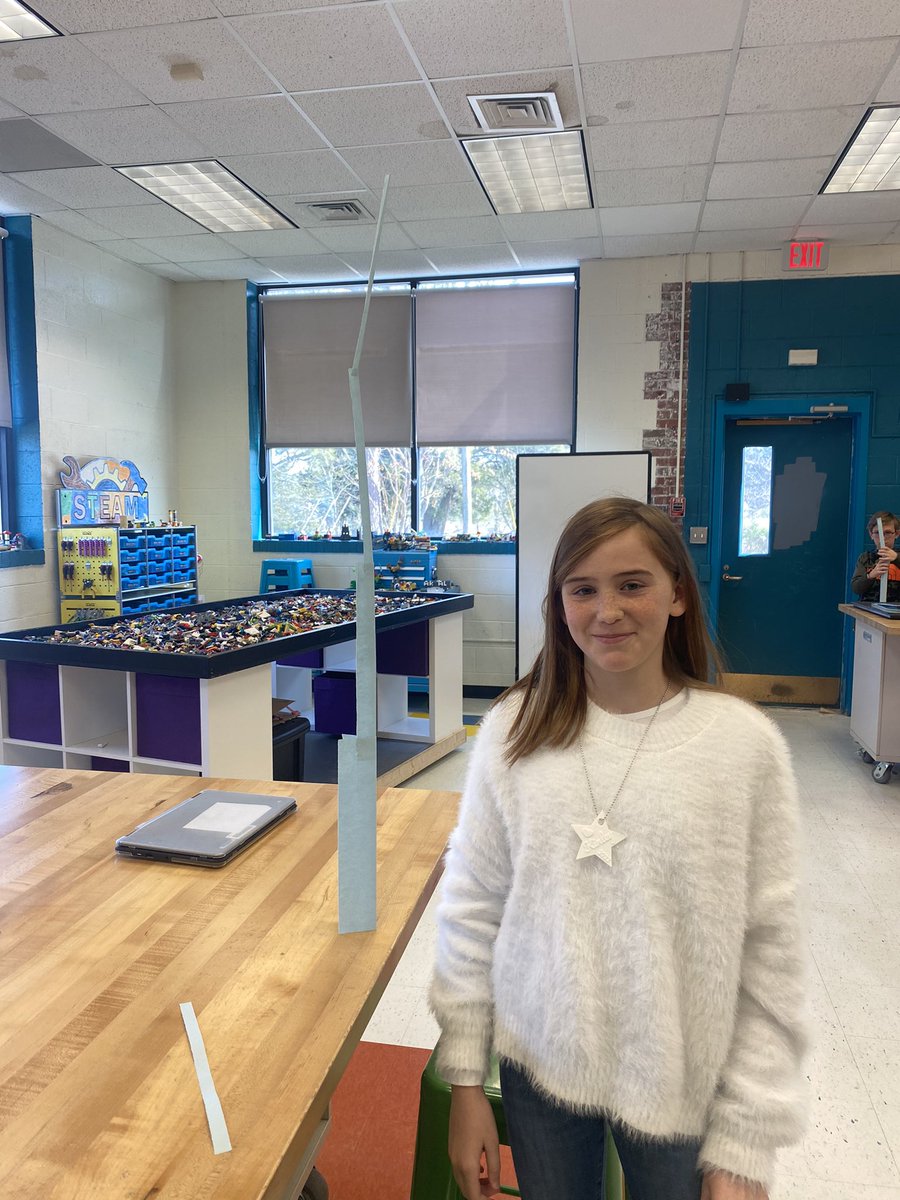 STEMatWSES's tweet photo. STEM5 has been competing in paper challenges this week. We have a new all-time record…1 piece of paper (no other tools or materials) = 46 inch tower! Congrats!🎉 @WSESSmithfield @IWCSchools @IAspire2Inspire https://t.co/ttqI2oRTgp