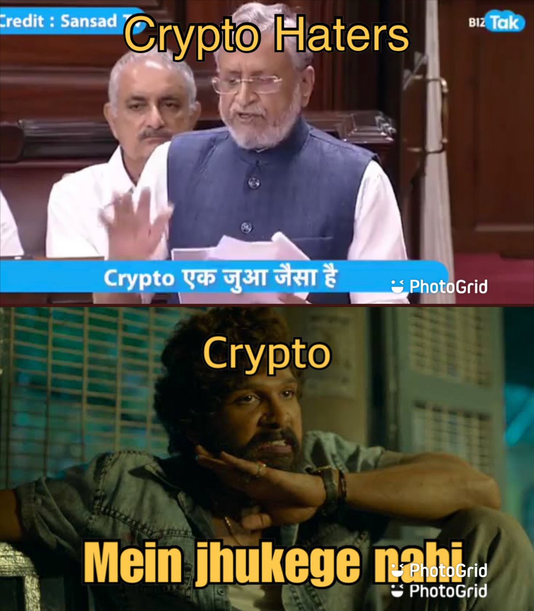 shakshay6's tweet photo. When Indian crypto haters try to slow down the growth of Indian economy 

#cryptojhukegaNahi #cryptocurrecy #Cryptoindia #BitetheBullet https://t.co/ELN2MS8b8O