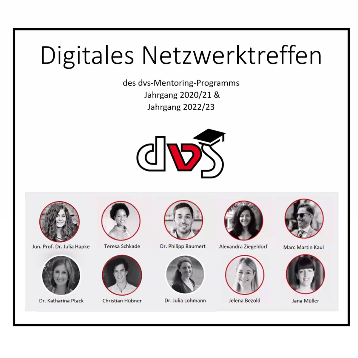 Gerade geht das Begegnungstreffen unseres Mentoring-Programms auf dem @dvsHST2022 zuende. 

Mentees und Mentor:innen des 1⃣. &amp; des nun startenden 2⃣. Jahrgangs kamen zusammen, um sich kennenzulernen &amp; auszutauschen.

Wir freuen uns sehr, dass das Programm so gut angenommen wird!