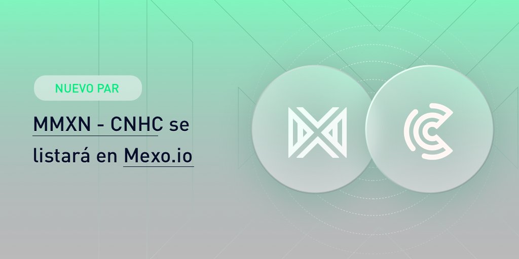 ¡A partir de hoy el par #MMXN - #CNHC estará disponible en @mexo_io!🚀

¡Creamos la alianza definitiva que ayudará a simplificar los tratos comerciales entre 🇲🇽-🇨🇳!

Con #MMXN y @CNHC_TO podrás transferir, recibir o convertir monedas de una forma: segura, rápida y eficaz.🇲🇽🈸