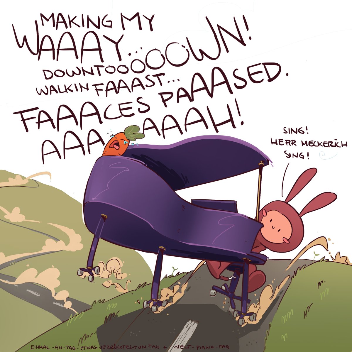 Heute ist Welt-Piano-Tag und Einmal-am-Tag-etwas-Verrücktes-tun-Tag! #kuriosefeiertage #kleineKunstklasse