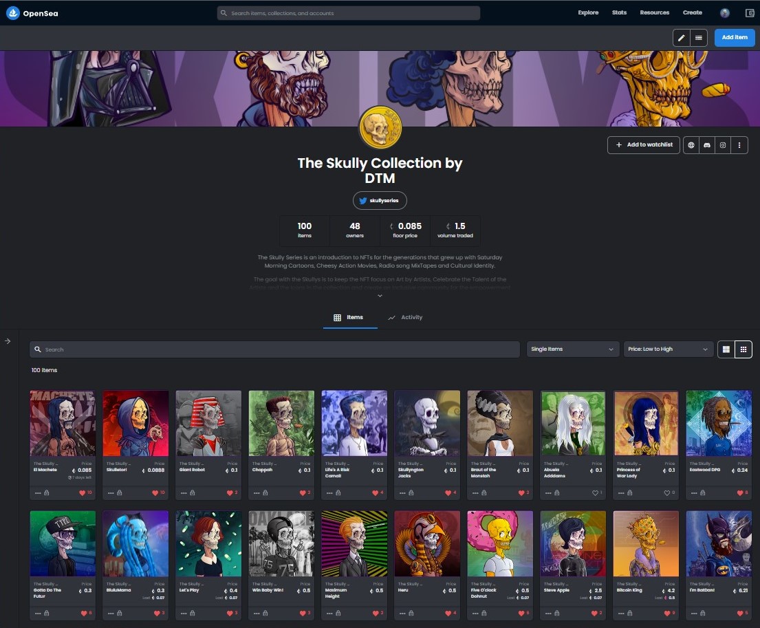 skullyseries's tweet photo. FRIENDLY REMINDER. Only One @SkullySeries on @OpenSea is legit. 

"The Skully Series Collection by DTM"
All Skullys have a background 
Unlockable Content: 4K PNG 
Look RIGHT

And give you rights to extra goodies when you join the Discord: https://t.co/aBRYHFUa9m 

#DYOR https://t.co/1Q06ZaO7EB