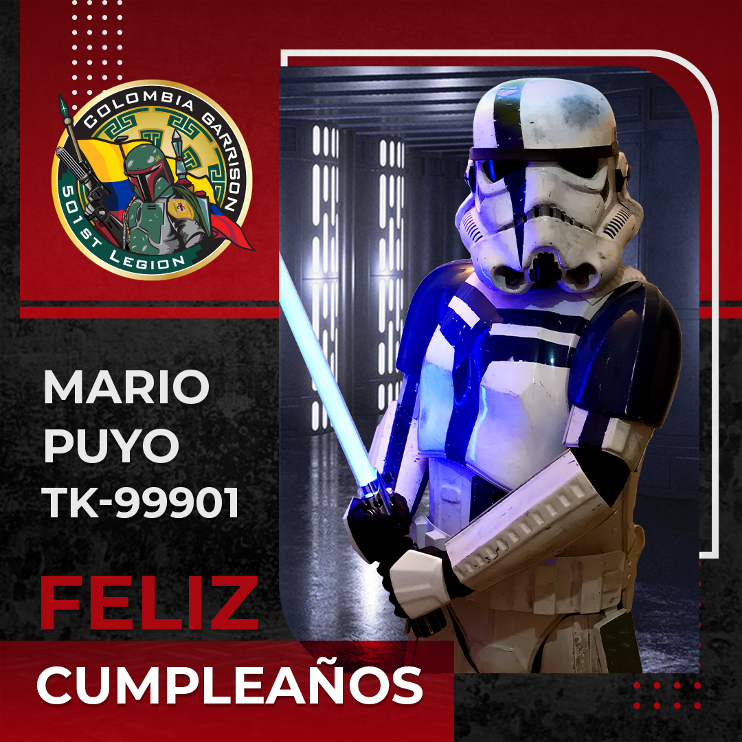 Hoy celebramos el cumpleaños de nuestro legionario Mario Puyo TK-99901, le deseamos un feliz día. 🎁🎈🎉