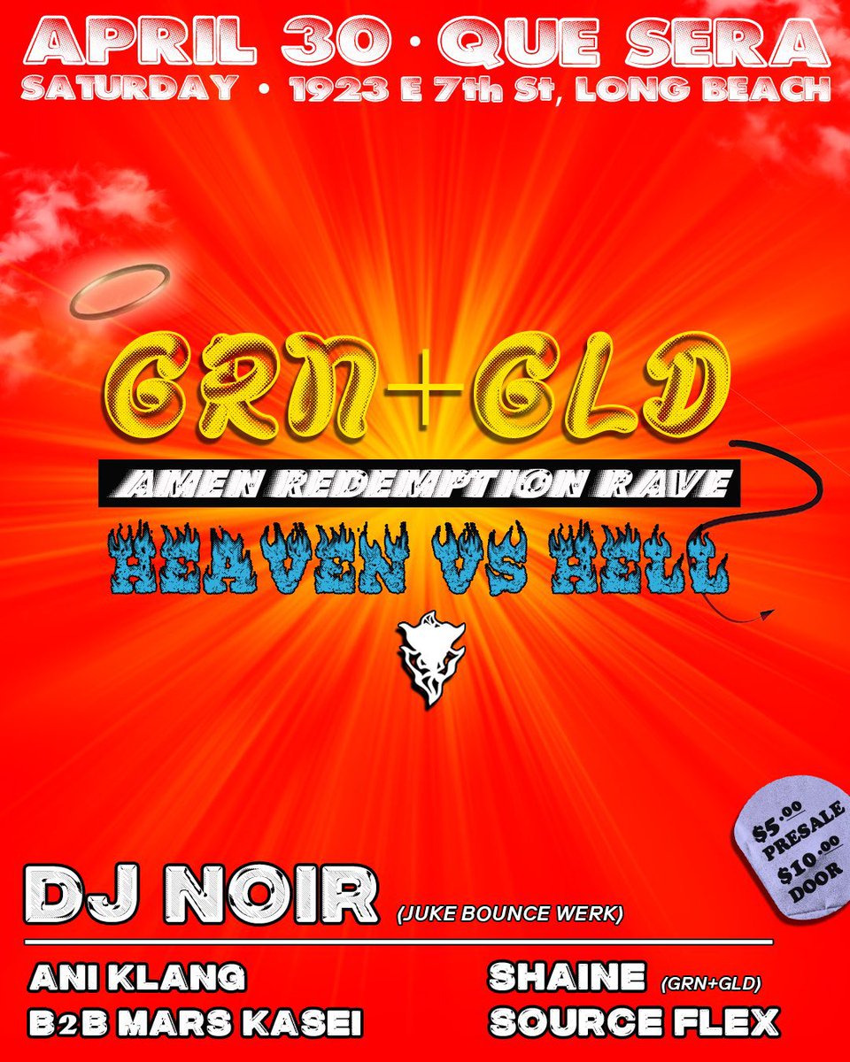 4/1 FOOLIN’ AROUND w/ Force Placement, Liano , baby .com, Pincy, Nina.offline, and Saish K- DTLA

4/9 ESP w/ Sherelle, Nikki Nair, Heidi Lawden &amp; Lovefingers

4/14 Made to Move w/ Jae Drago - DTLA

4/30 GRN &amp; GLD w/ Ani Klang, Mars Kasei, Shaine and Source Flex - LBC