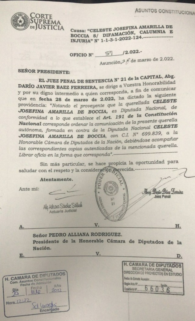 AM_1080's tweet photo. 🔴 Juez pide desafuero de la diputada Celeste Amarilla
🔸 Su colega, la colorada cartista Cristina Villalba la querelló por supuesta difamación, calumnia e injuria.
#AM108 📻 https://t.co/GbuzrKtrqr