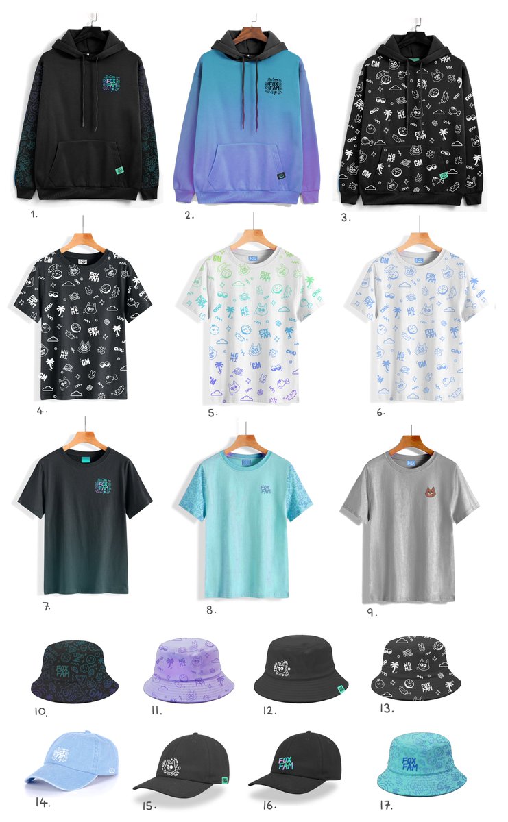 foxfamnft's tweet photo. Drip drip drip! Final designs are in! Which ones should we make? Comment below with the corresponding number 👇 https://t.co/t4mvfl2Gyk