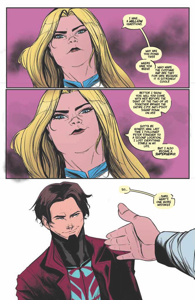 ValiantComics's tweet photo. Here is your sneak peek inside THE HARBINGER #6, on sale this Wednesday!
Can Peter Stanchek save a city when everyone he knows has their knives at his neck? It might be the end for The Harbingerโฆ #StayValiant ๐ฃโผ๏ธ https://t.co/7IcwFRqTwP