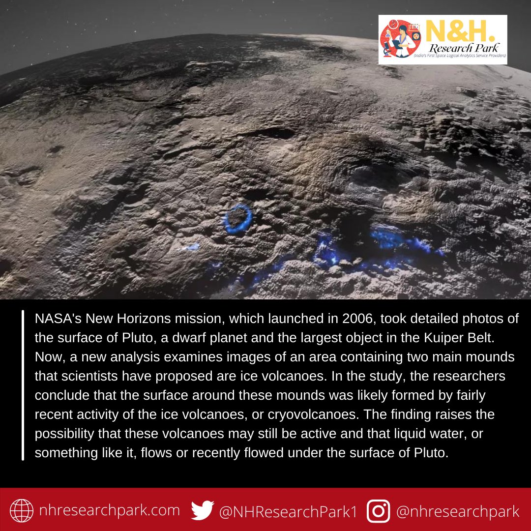 NHResearchPark1's tweet photo. Ice volcanoes on Pluto may still be erupting. 

#space #spaceresearch #pluto #solarsystem #planets #spacecraft #satellites #newhorizons #volcanoeruption #nasa #dwarfplanet #nhresearchpark https://t.co/tbGGT6ofNR