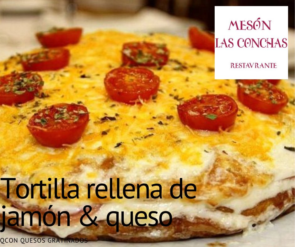 LasConchasMeson's tweet photo. Una #tapa muy "española" es la #tortilladepatata 🥔 y hoy te proponemos que vengas a probarla rellena de #jamónyqueso 🧀 con surtido de #quesos🧀 gratinados y #tomate cherry🍅
#Mesonlasconchassalamanca #salamancaenbandeja #restaurante #Salamanca #ruasalamanca #tardeo #tapeo https://t.co/xtvOpNhc5O