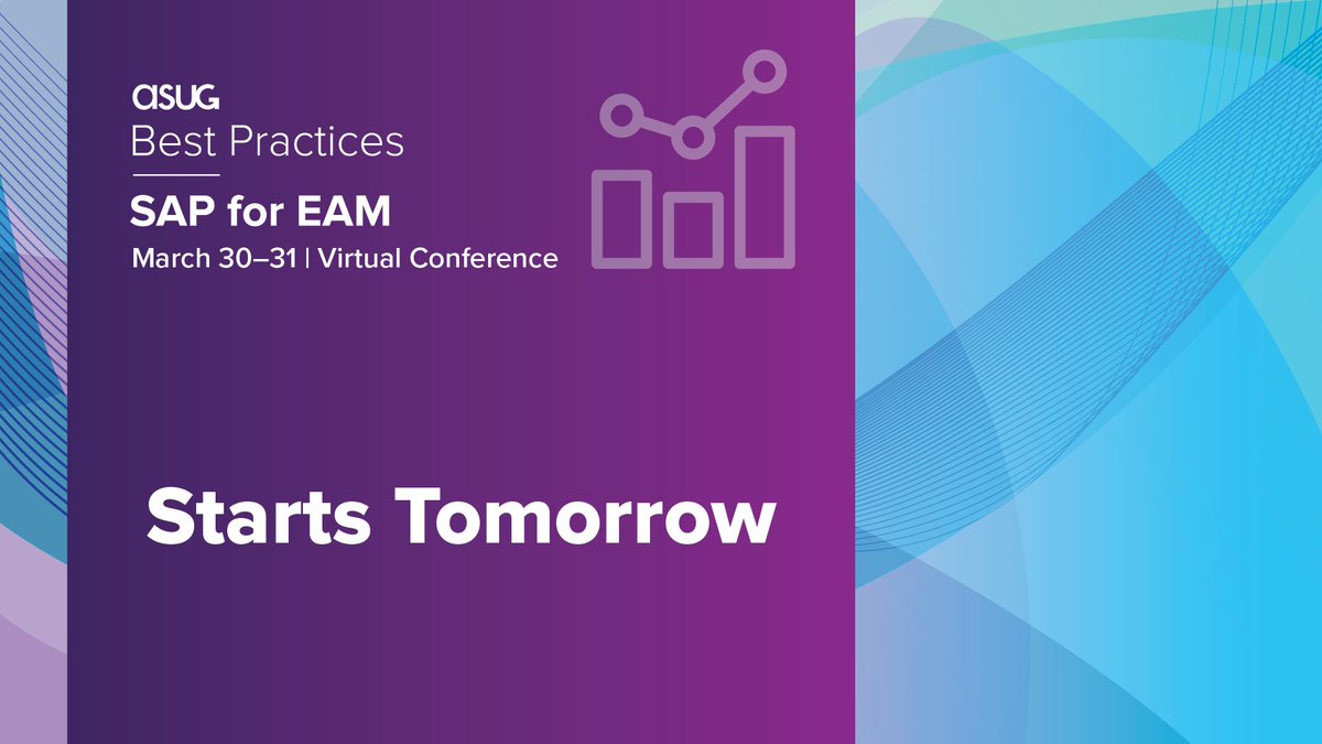 ASUG_SAPEAM's tweet photo. Time flies when you’re awaiting the start of #ASUG Best Practices: #SAP for #EAM! Tune in live tomorrow. #BPEAM https://t.co/GoeIjK9vRJ