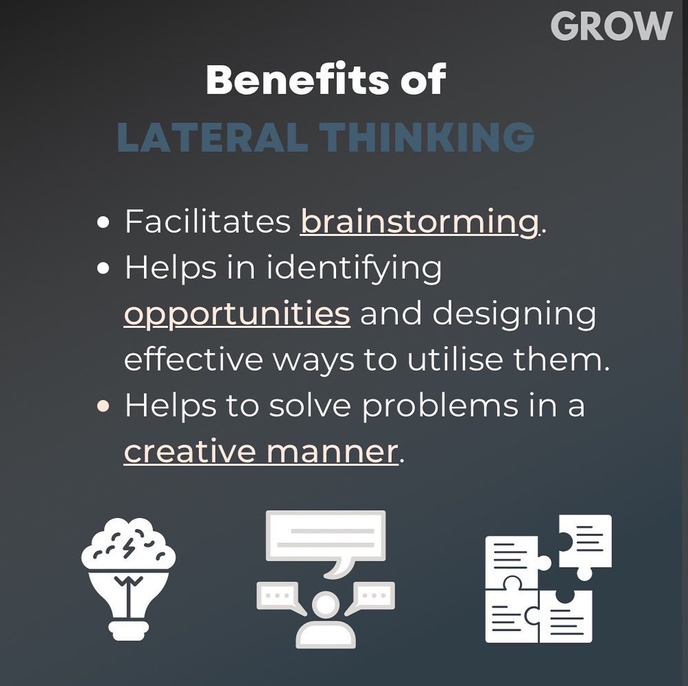 _thegrowproject's tweet photo. Lateral Thinking is the ability to think outside the box. It boosts creativity and enhances cognitive skills. 

Want to know how you can implement it? Read the full post now!

Curated by Pihoo Sahni and Janya Gupta

Designed by Tanmay Agrawal and Gaurang Agarwal

(1/2) https://t.co/OnSlTXqEsl