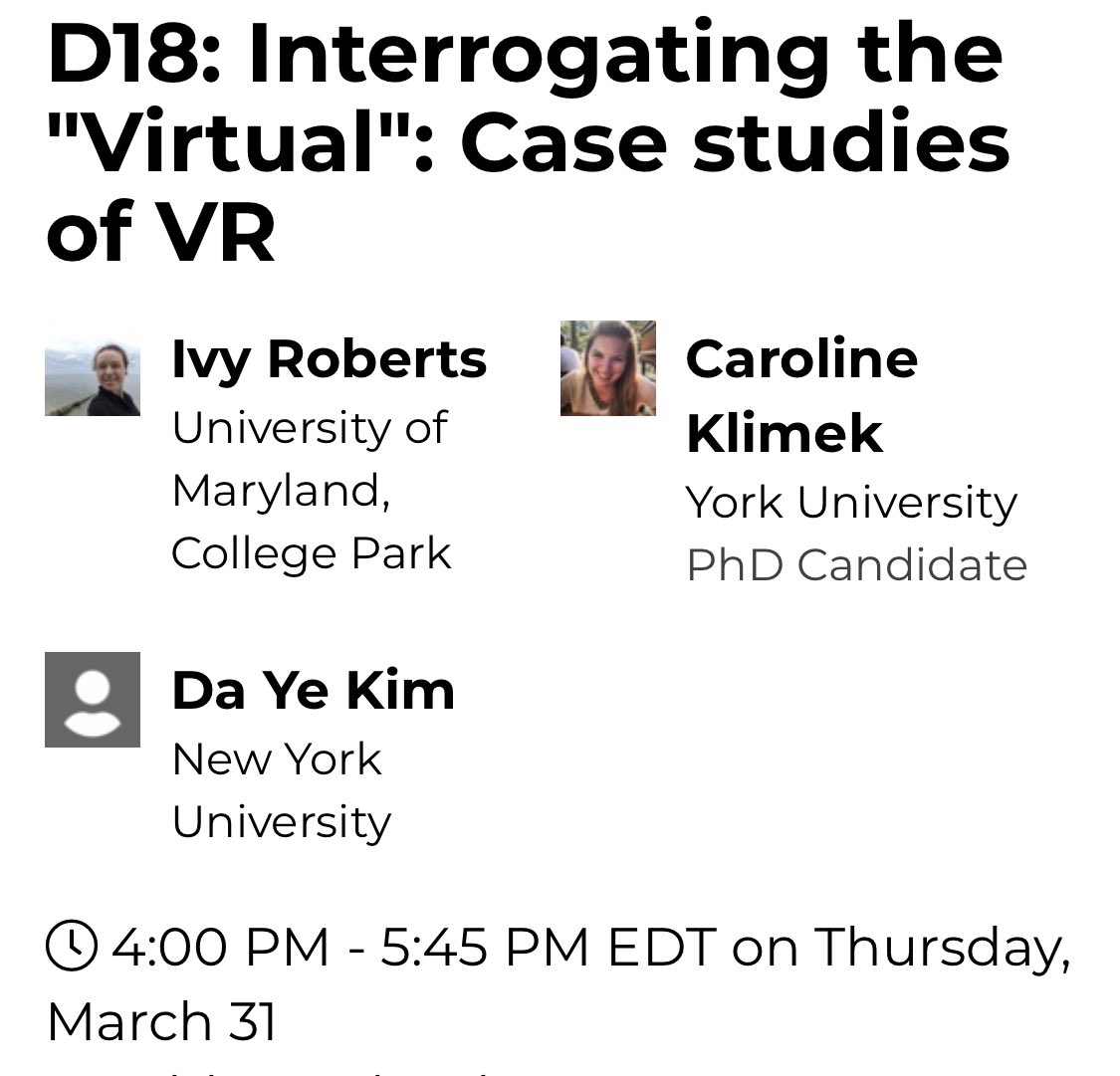 CAGKlimek's tweet photo. Conference season is upon us! I’m presenting at #SCMS22 this Thursday @ 4PM EDT. Come hear about my research on Canadian artist-run-centres and XR media. 

✨ Special thanks to Film and Media Festivals SIG for sponsoring our panel! https://t.co/RL860tnAsY