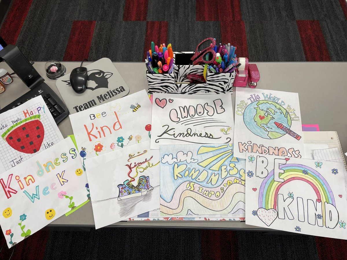 Tamy12Brannd's tweet photo. Our students are making posters to put up around campus to spread the kindness at NCE! @NCECardinals #CardinalKindness #NCExcels https://t.co/RCCdp64GYP