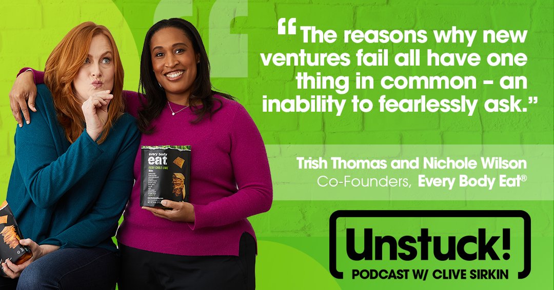 janq23's tweet photo. On today's episode of #Unstuck, find out how Trish Thomas and Nichole Wilson created Every Body Eat® by forging a great friendship and business partnership. Hear about their differing backgrounds and careers and why we should practice 'fearless asking'!

https://t.co/epPdK8LcTU https://t.co/gp0VgmCkNa