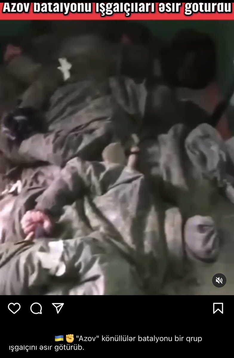 LindseySnell's tweet photo. Azerbaijani news pages on Facebook and Instagram adore videos of the neo-Nazi Azov battalion torturing Russian prisoners of war. Makes sense; Azerbaijani soldiers did all these things (and worse) during and after the 2020 war. https://t.co/JKwmD5vp78
