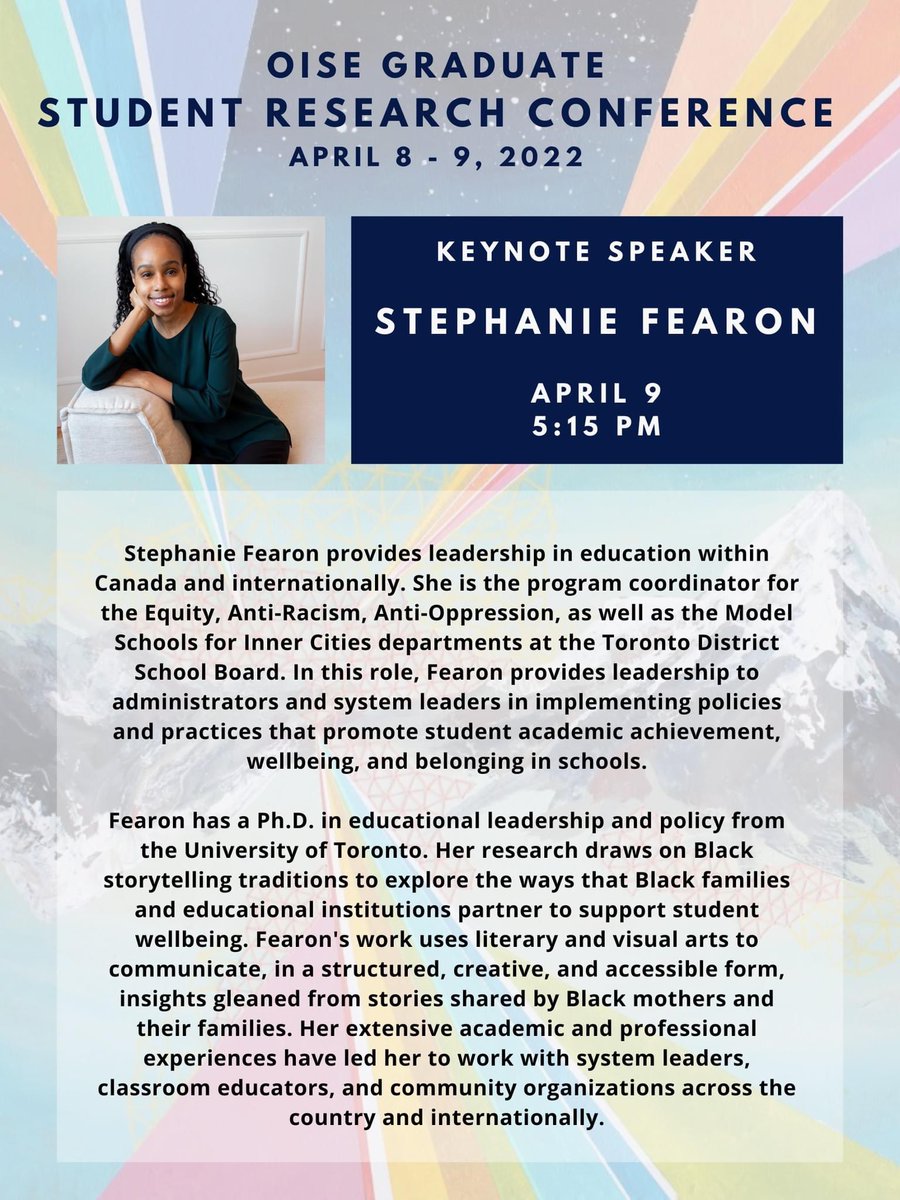 OISE_GSRC's tweet photo. We are thrilled to announce our two Keynote Speakers for the #OISEGSRC2022 https://t.co/mZRgGeBuum