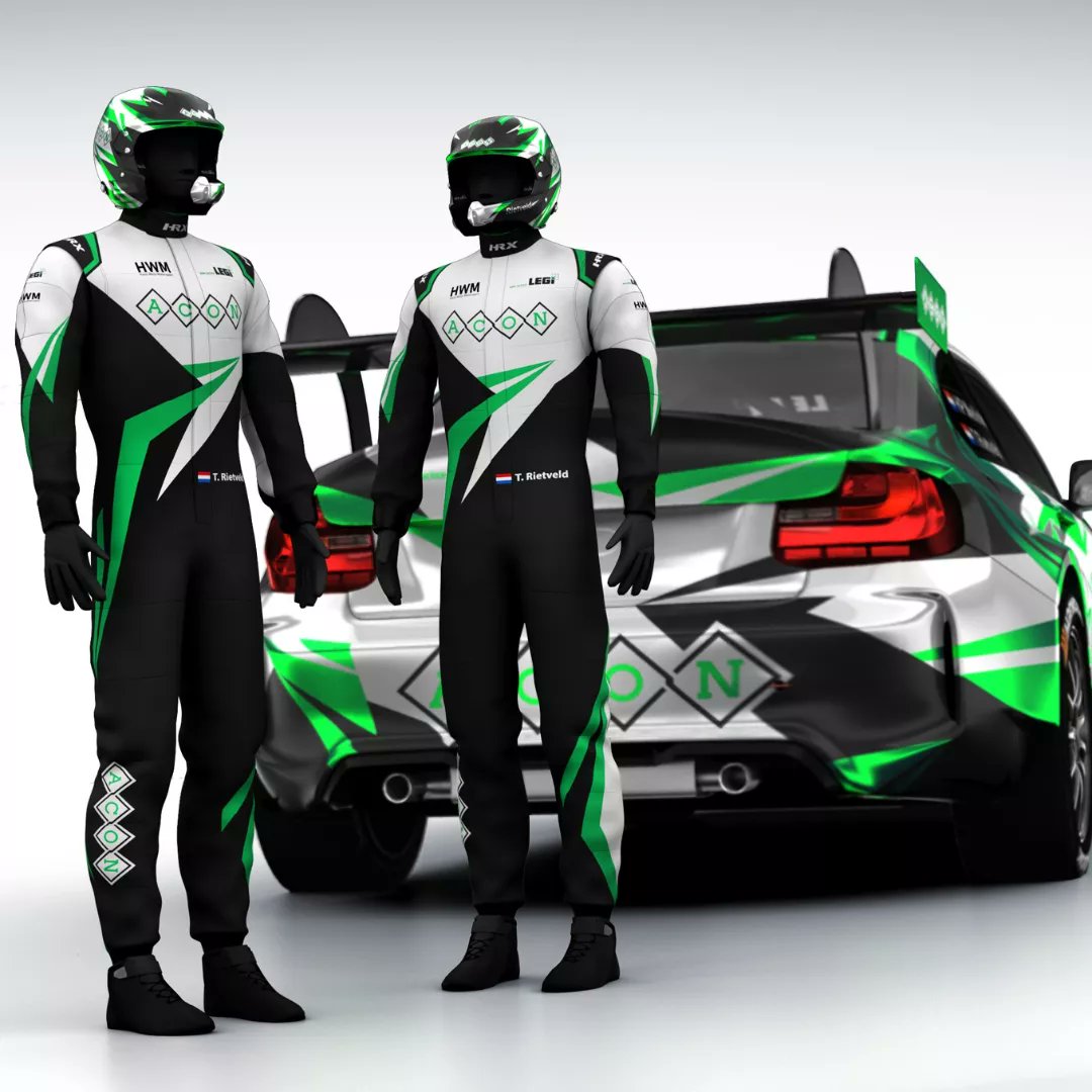 AbstraxiDesign's tweet photo. The perfect complement to the BMW 240i branding - our spike-sharp suit design in a more minimalistic version than a car. Together with the helmet, this look will definitely not go unnoticed! #motorsport #racing #bmw #hrx #bmwm2cs #bmw #customizesuit #rally #motorsport https://t.co/G69VQEC9vk