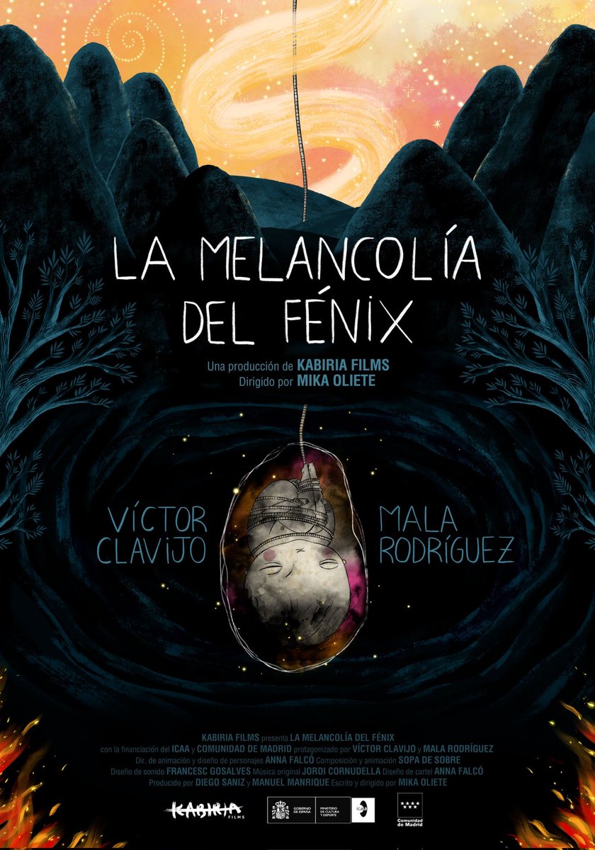 MikaOliete's tweet photo. "La melancolía del fénix" ve por fin la luz ❤️
De la mano de @kabiria_films y con las voces de @malarodriguez y @VctorClavijo. 
Acaba y empieza un nuevo sueño para este pequeño fénix. #LMDF #animation #shortfilm https://t.co/bFZHj69VI2