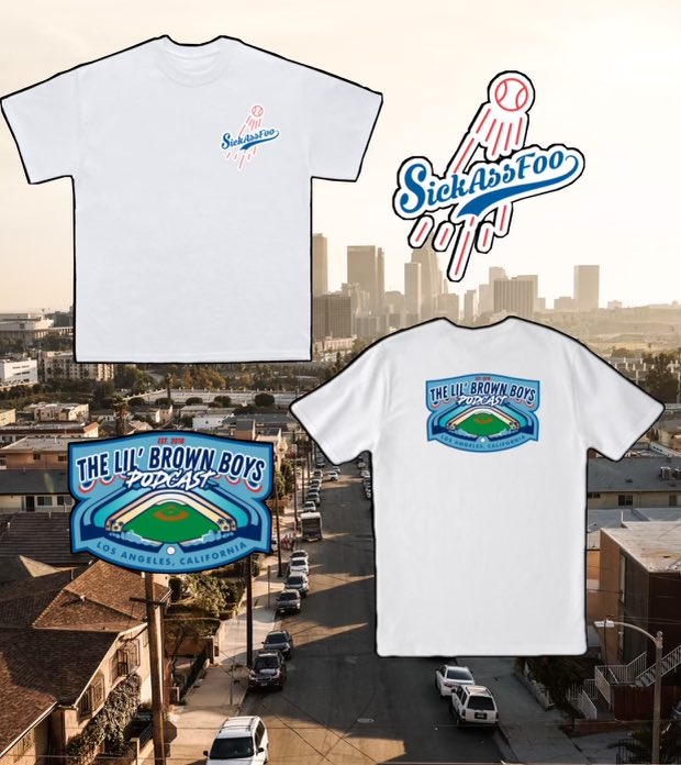 TheLilBrownBoys's tweet photo. Be a SICKASSFOO on opening day!!
Itβs time for DOYER BΓISBOL βΎοΈπ€π½πΊ #thelilbrownboys #podcast #dodgers #LosAngeles #sickassfoo https://t.co/qg97M3kXoR