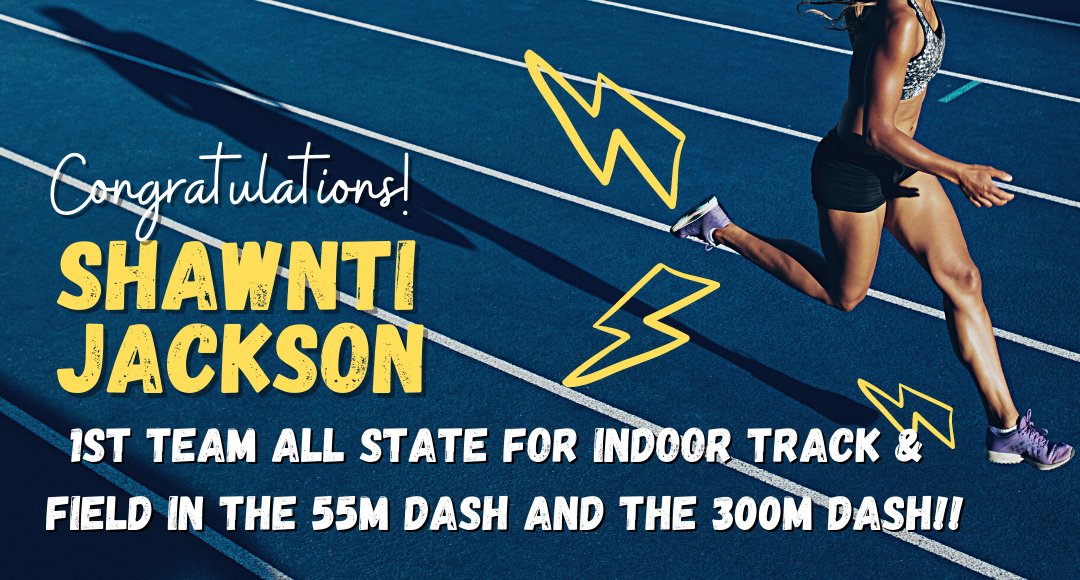 Huge Congratulations to Shawnti Jackson for being named 1st Team All State for Indoor Track and Field in the 55M dash and the 300M dash!!   <a href="/WolverinesWHS/">Wakefield HS Athletics</a>
