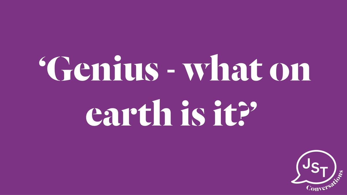 JSTheatre's tweet photo. Some would argue the term 'Genius' it is too freely used in 21st century popular culture. How should we define it, and should we stop?
Join us for our #JSTConversations Pre-Show-Debate for #JSTMarriage tomorrow at 5.45pm and have your say! https://t.co/9FQWgJfqqe