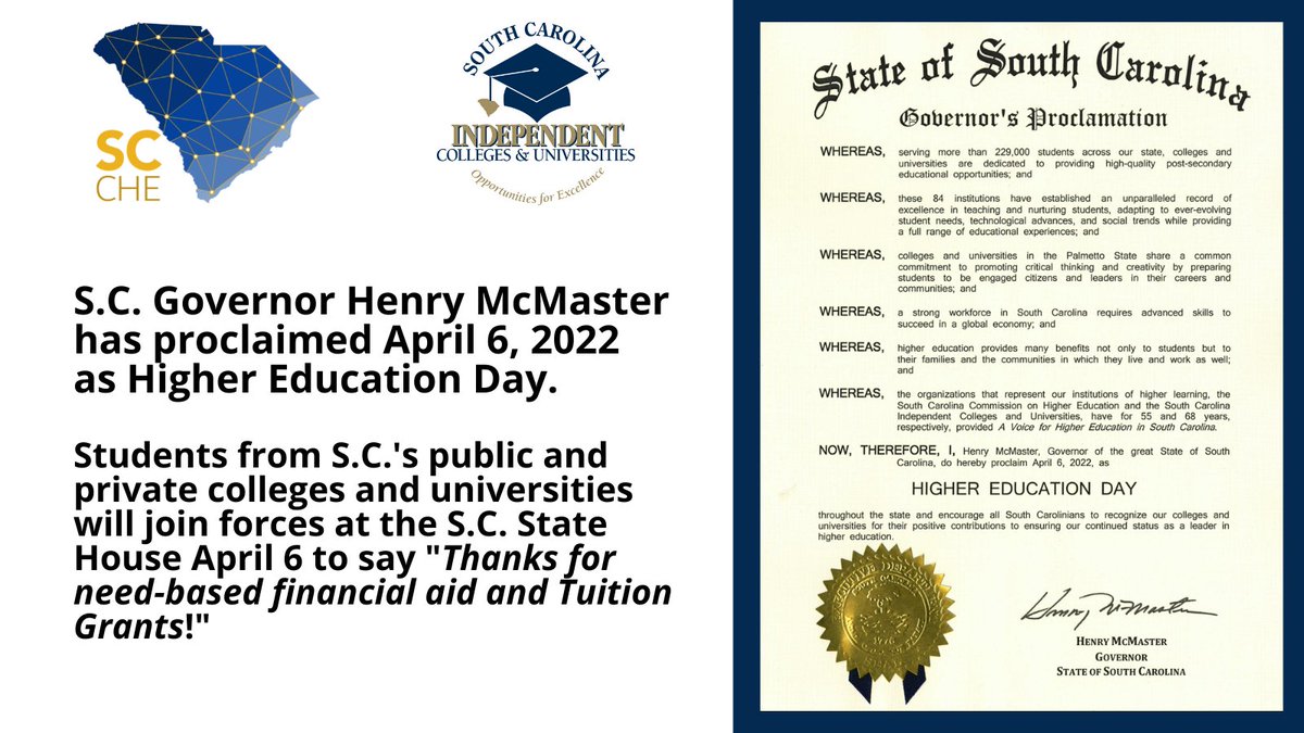 SC Commission on Higher Ed tweet media