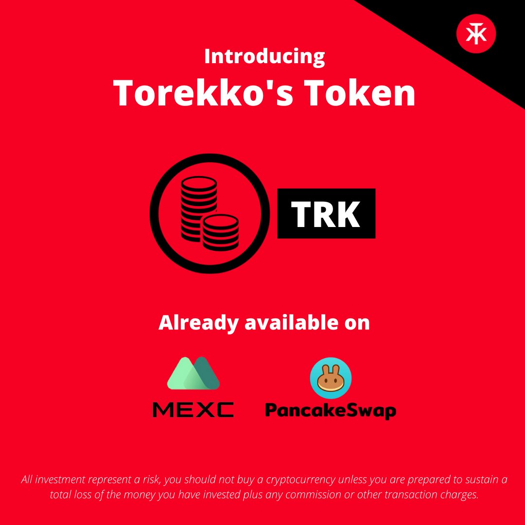 Did you know that Torekko has its own cryptocurrency ?
Introducing the #TRK
This cryptocurrency is the basis of the #metaverse monetary system.

coinmarketcap.com/currencies/tor…

#nft #blockchain #MEXC #PancakeSwap