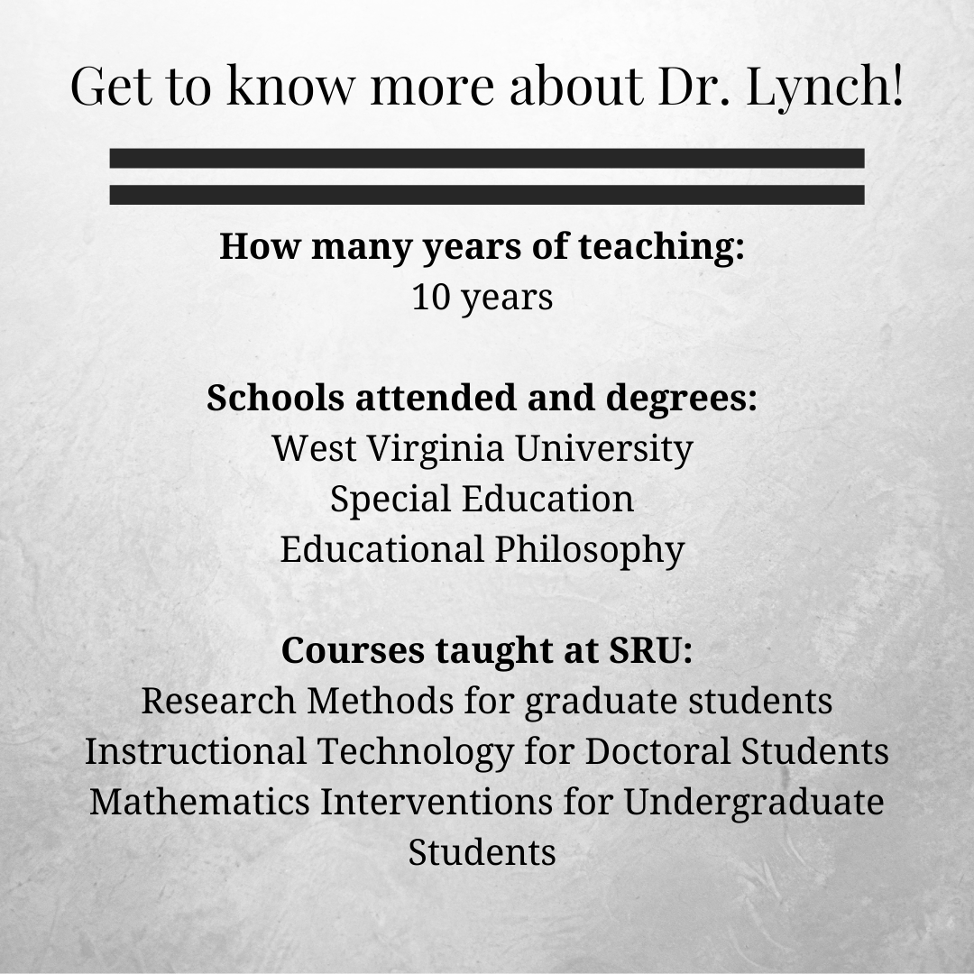 SruSped's tweet photo. Let's get to know Dr. Lynch! https://t.co/ddiKNgZTKC