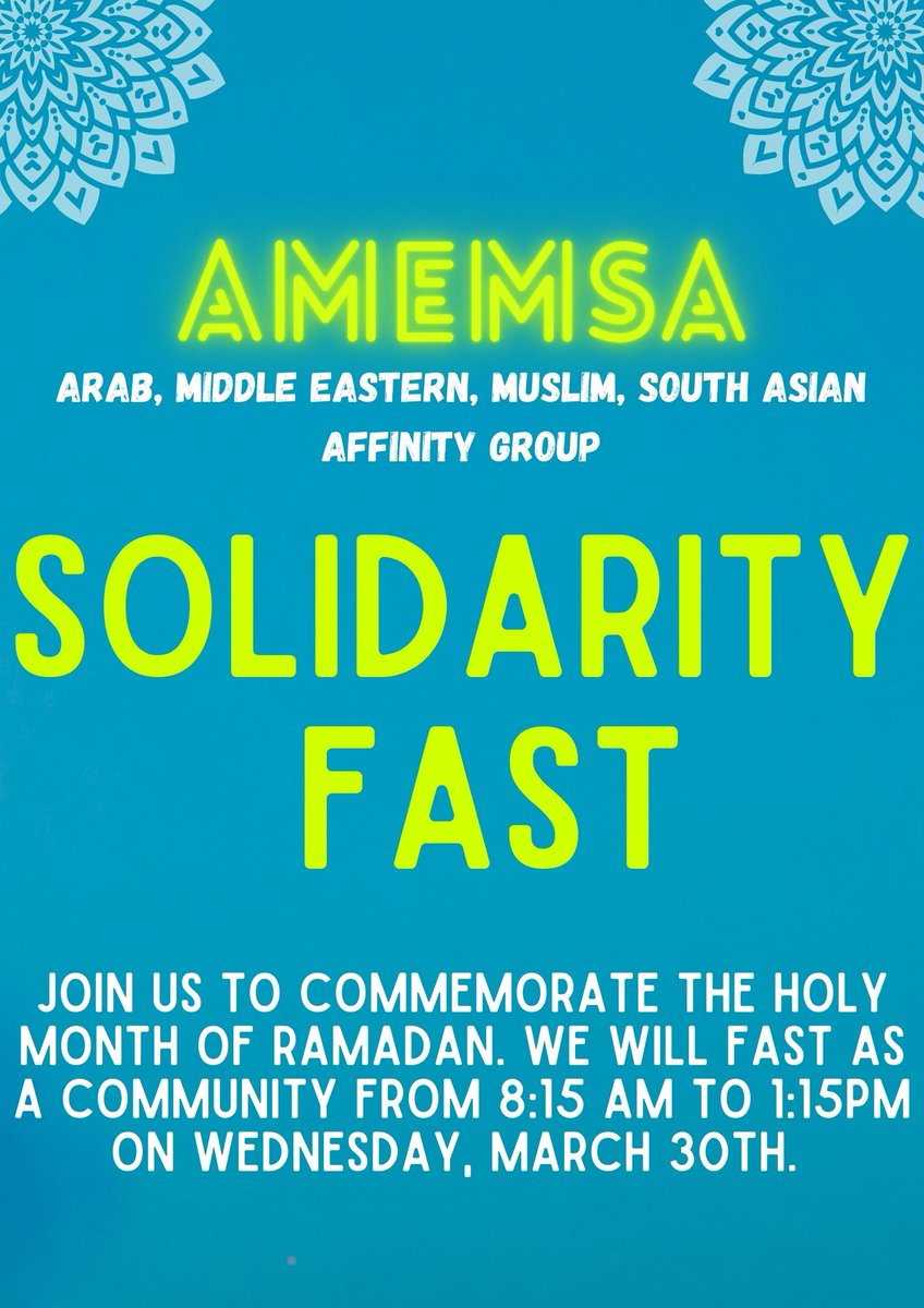 In commemoration of the approaching holy month of Ramadan, fast in solidarity with AMEMSA tomorrow from 8:15am to 1:15pm! <a href="/PDInclusion/">Providence Day Equity, Inclusion, & Belonging</a> #pdschargers