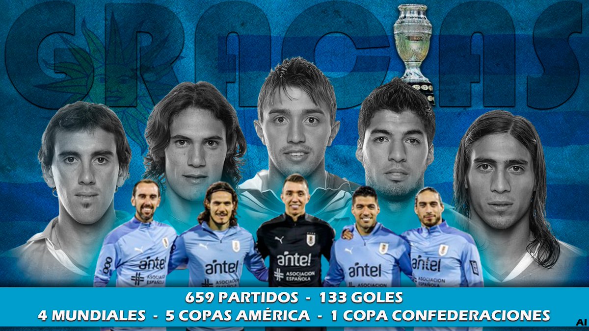 Siempre es un buen día cuando juega #Uruguay.
Sumado a eso, hoy es el último partido por #Eliminatorias de estos 5 fenómenos.
<a href="/diegogodin/">Diego Godín</a>
<a href="/ECavaniOfficial/">Edi Cavani Official</a>
<a href="/1_Muslera_25/">Fernando Muslera</a>
<a href="/LuisSuarez9/">Luis Suárez</a>
Martín Cáceres.
GRACIAS!!! 🇺🇾🇺🇾🇺🇾