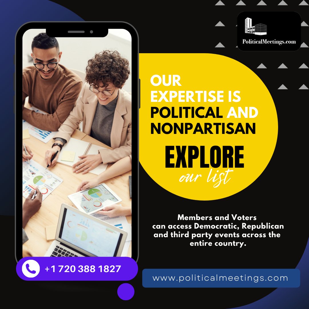 PoliMeetings's tweet photo. We can help campaigns and organizations succeed. We maintain a database of details about political meetings that members, supporters, and volunteers can use. Learn more about us at https://t.co/vyDOcA9LEA. See what we can offer today! https://t.co/oWoO0Y3FUB