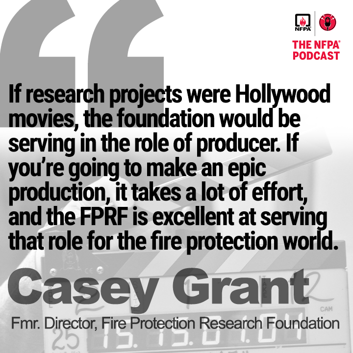 NFPA's tweet photo. Former Fire Protection Research Foundation director Casey Grant and current director Amanda Kimball join The NFPA Podcast to discuss the past, present, and future of the foundation. Listen now: https://t.co/YsjMHkGGiI https://t.co/OY7tPwUs5d
