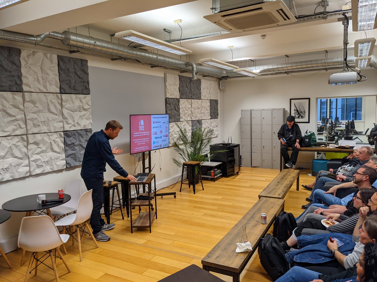 tomhewitson's tweet photo. Excited to have the #ldnbots meetup back. Thanks for @rabbit_andpork for hosting us and giving the keynote. https://t.co/P3jfeMB8pw