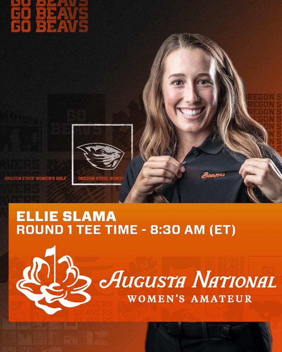 BeaverWGolf's tweet image. Good luck to @ellieslama who tees it up at the Augusta National Women’s Amateur this week! 

Her first round tee time is set for 8:30am tomorrow, paired with Ashley Menne of Arizona State and Mychael O’Berry of Auburn.

#GoBeavs
