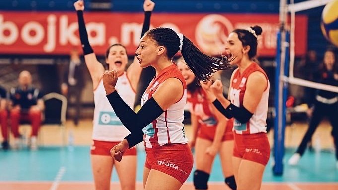 Maristvb's tweet image. Congratulations to our former volleyball standout Megan Fergus! 

The OK Galeb team has won the Montenegrin Women's Volleyball Championship.🏆🏐