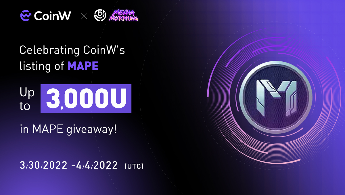 🔥Enter the Universe of MAPE: 
<a href="/Mecha_Morphing/">Mecha Morphing</a> 
Participate in #MAPE Launch event &amp; Split $3,000 in MAPE!🌟

💰GIVEAWAY💰

✅Follow <a href="/Coinw_exchange/">jus773s71ng</a>
✅Like &amp; RT + Tag 3 friends
✅Complete the task

 💰Lucky users will share the prize pool!!
Task:gleam.io/RGais/celebrat…