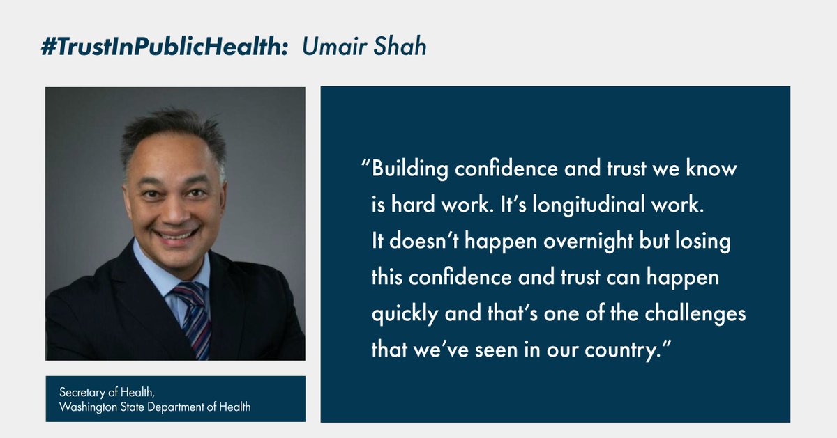 Umair Shah (@ushahmd) from @WADeptHealth emphasizes the importance of investing in #publichealth infrastructure during our #TrustInPublicHealth workshop.

Watch: 
ow.ly/8j6J50IvmZy  #healthpolicy
