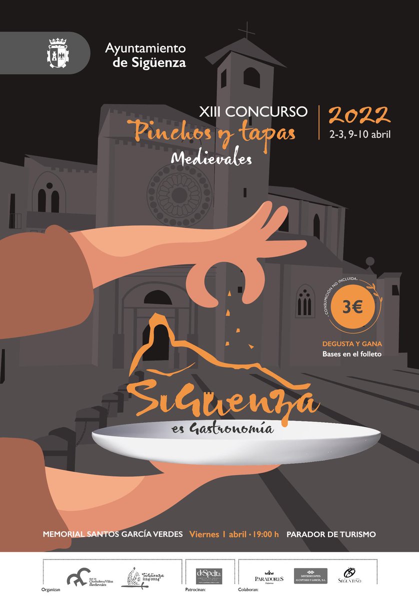 😋 Prepárate para saborear tapas diferentes. Los dos próximos fines de semana,  Concurso de Pinchos Medievales y Ruta del Pincho Medieval en #Sigüenza
👉 No te la pierdas. Para que veas Sigüenza mientras degustas Sigüenza.
#gastronomia #food  #comida #restaurante  #foodie