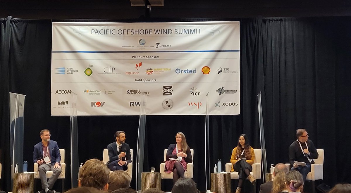 petershattuck's tweet photo. At the Pacific Offshore Wind Conference listening to Travis C. Douville of @NREL note the benefits of networked #transmission (i.e. ocean grids) to scale #offshorewind efficiently.
#OSW22 https://t.co/htnXKBKAB2