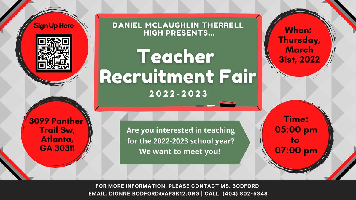 APS Recruits (@jointeamaps) on Twitter photo APS Hiring Event ~ Is a career in education calling your name? Join Therrell High School at their Spring Teacher Job Fair and explore the great opportunities that await you! #MasterTeacher #APShiring <a href="/apsupdates/">APS Updates</a> APS Hiring Event ~ Is a career in education calling your name? Join Therrell High School at their Spring Teacher Job Fair and explore the great opportunities that await you! #MasterTeacher #APShiring <a href="/apsupdates/">APS Updates</a>