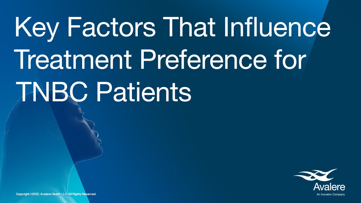 avalere's tweet photo. What influences treatment decision making for patients with triple negative breast cancer (#TNBC)?
Our #AvalereInsight underscores the need for stakeholders to understand key factors for patients - including shared decision making: https://t.co/Cis2Ls8d6O #TNBCawareness https://t.co/UqH8v4etNs