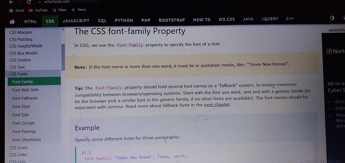 basravi_junaid's tweet image. Day 7 #30daysofHTML
Going through the CSS Font-family Property and taking some more properties from w3schools.com