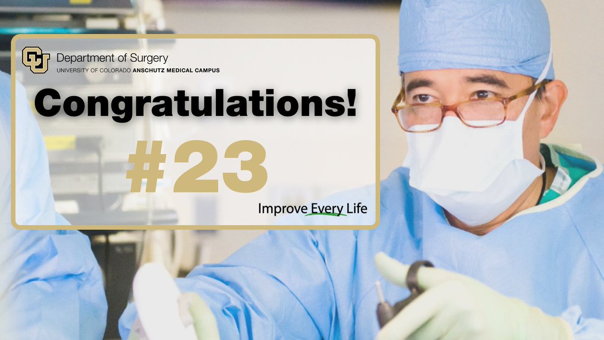 CU Department of Surgery (@cudeptsurg) on Twitter photo Breaking News! 🚨
<a href="/usnews/">U.S. News & World Report</a> today announced the top medical schools in the country and the CU Department of Surgery was ranked for the first time, listed No. 23 in Surgery! Congratulations to our faculty, staff and students who made this possible. #BestMedicalSchools Breaking News! 🚨
<a href="/usnews/">U.S. News & World Report</a> today announced the top medical schools in the country and the CU Department of Surgery was ranked for the first time, listed No. 23 in Surgery! Congratulations to our faculty, staff and students who made this possible. #BestMedicalSchools