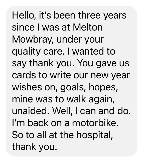 This made my day!♥️3 years ago I did an activity day for the patients about our goals &hopes Today,1 of those patients tracked me down sending this message!she thanked us all for our care @LPTnhs @SteeleMand @OTRuthGarner @HansaVaria @DalgleishWard @NikkiBeacher @lisafarmer1966