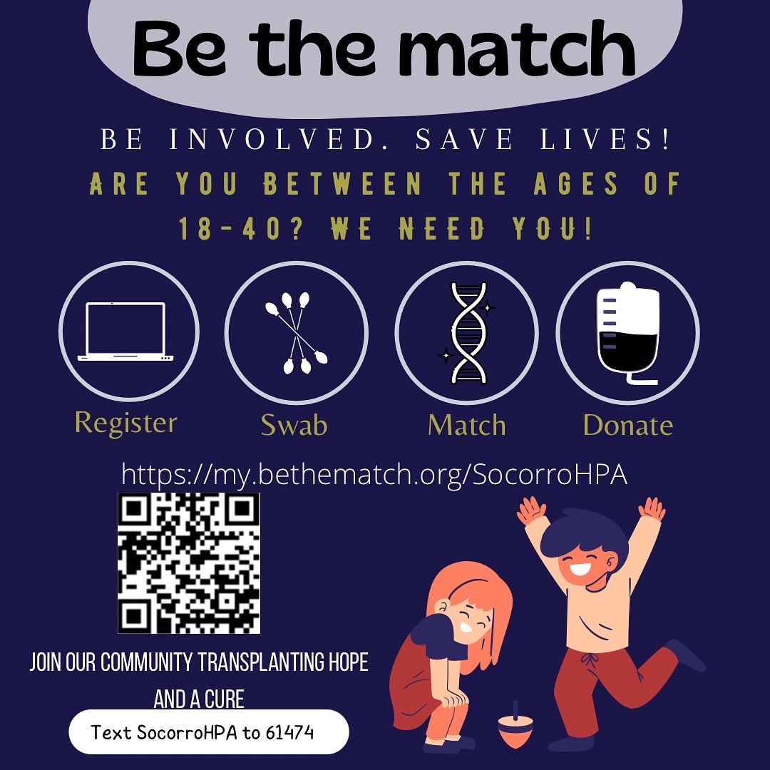 socorronhs1's tweet photo. While exciting things are coming from NHS! We wanted to dedicate this post to Be The Match. Reminder to all of the students at Socorro High School to sign up. This project is not limited to students. Your friends and family can all sign up! @Socorro_HS @rdiaz_shs https://t.co/bcg6ZOFmuq