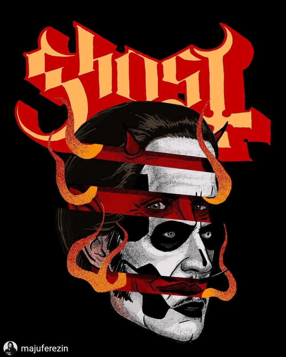 LegionOfGhost's tweet photo. [MESSAGE TO THE LEGION]

We wish to inform you that a new variant of @thebandGHOST's Sympathy For The Devil t-shirt is available from the #OfficialMerchandiseStore

Featuring artwork by @majufrzn this shirt is available in both a men's &amp; women's style. Links below in replies: https://t.co/E4pGsDPSGQ